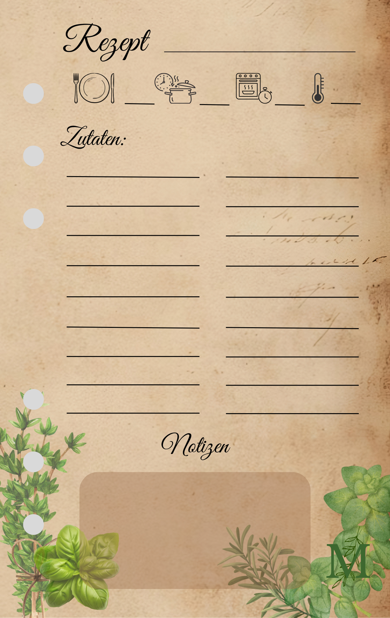 Rezeptkarten 10er Set