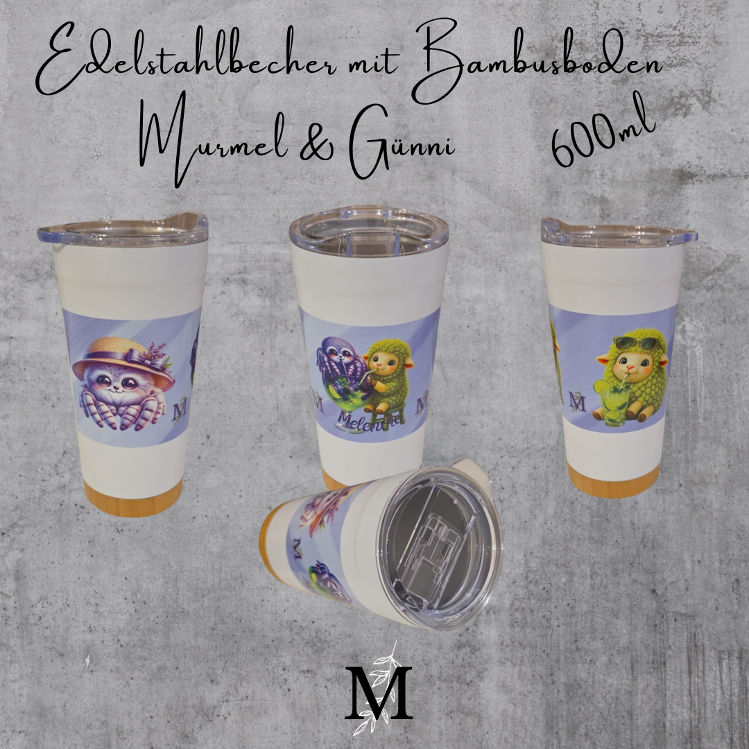 Edelstahlbecher Murmel & Günni