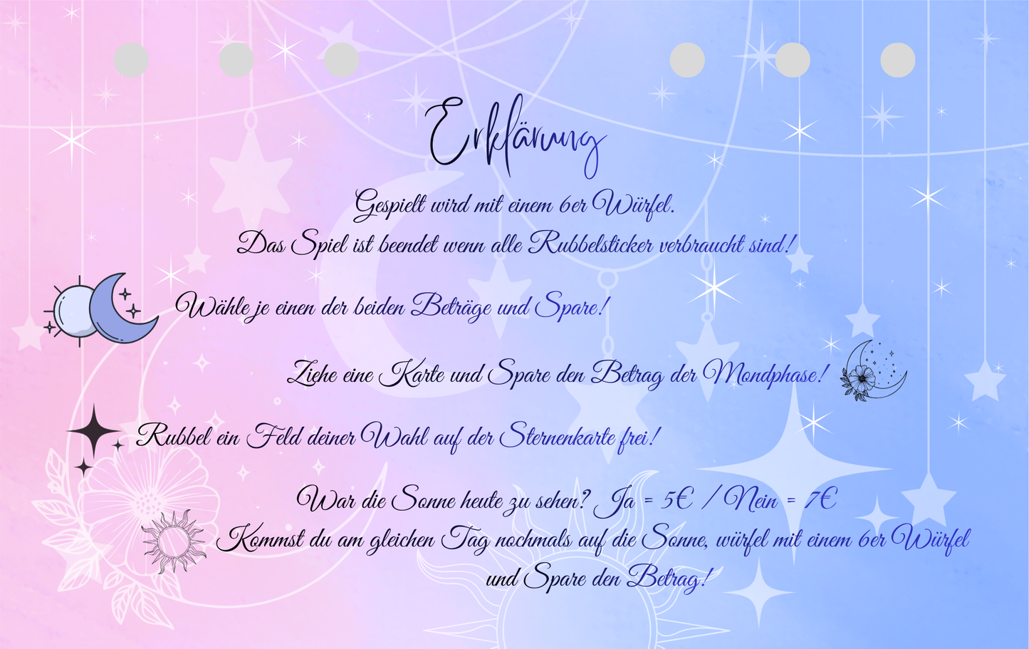 Sonne, Mond & Sterne Sparspiel